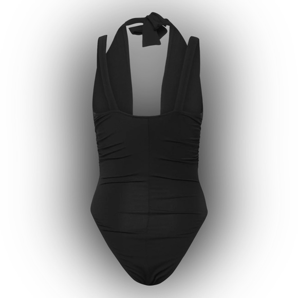 NWT Han Kjobenhavn Black Jersey Stretch Drape Bodysuit - Picture 3 of 10